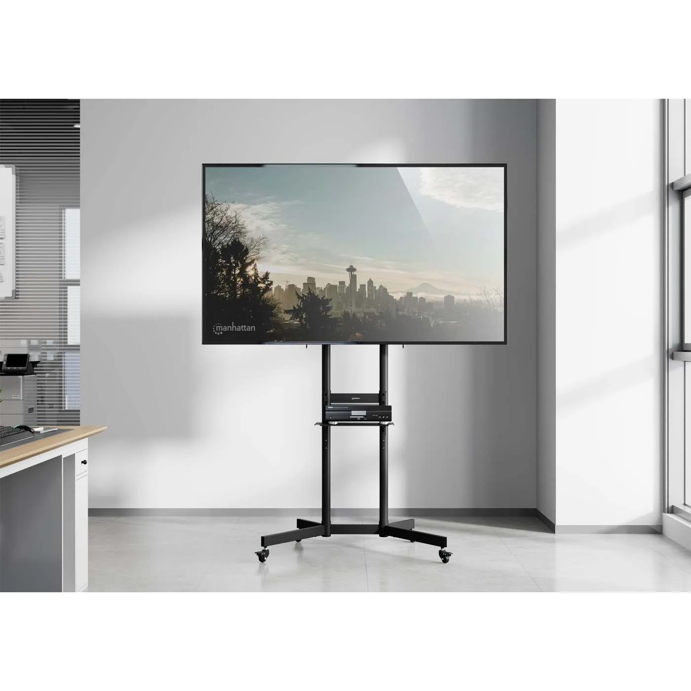 Manhattan Carrello TV 37-70" Altezza Regolabile con Ruote 70kg