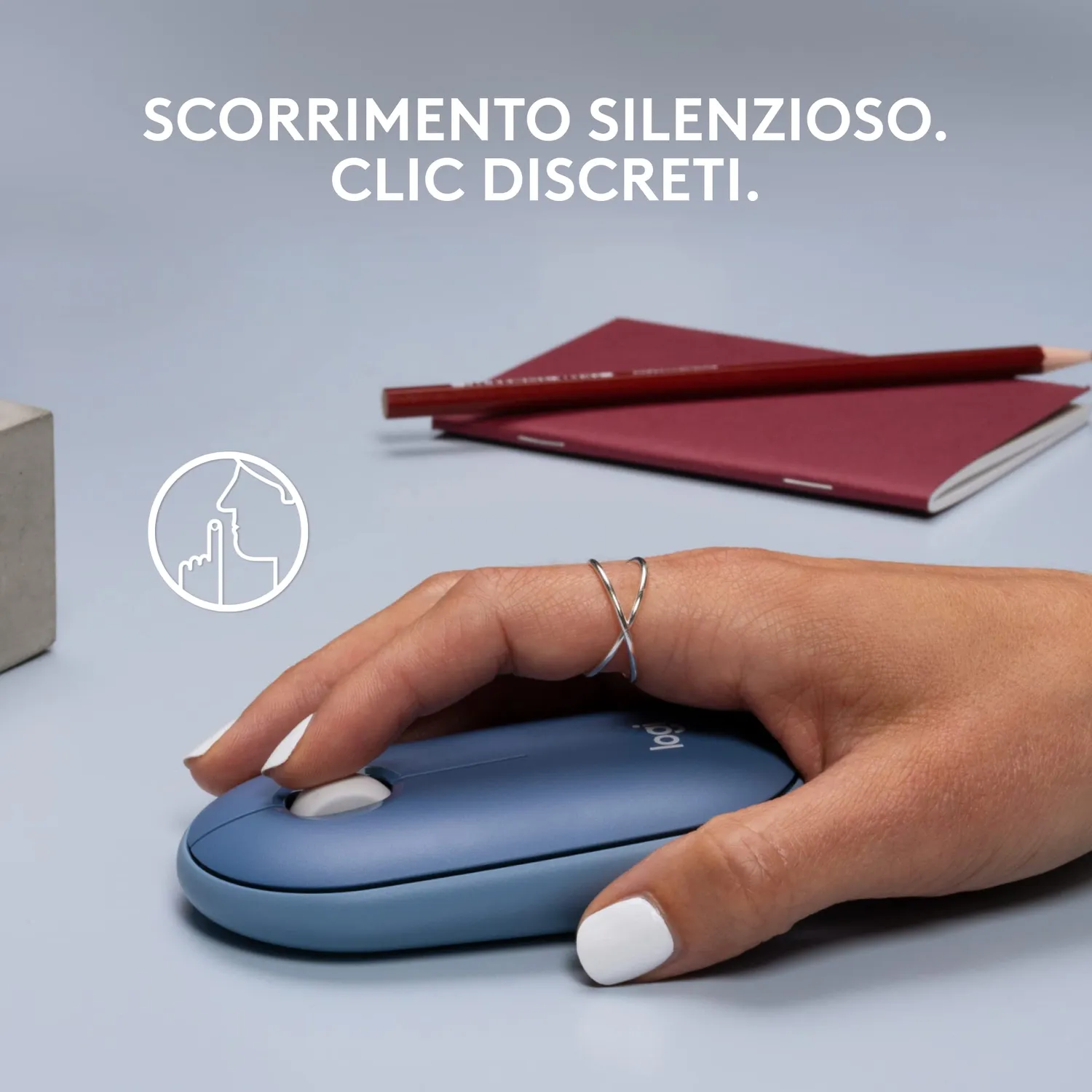 Logitech Pebble mouse wireless silenzioso Bluetooth