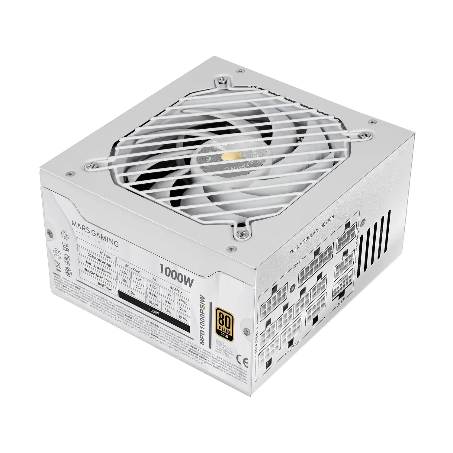Mars Gaming MPB1000PSI alimentatore 1000W nero Gold modulare