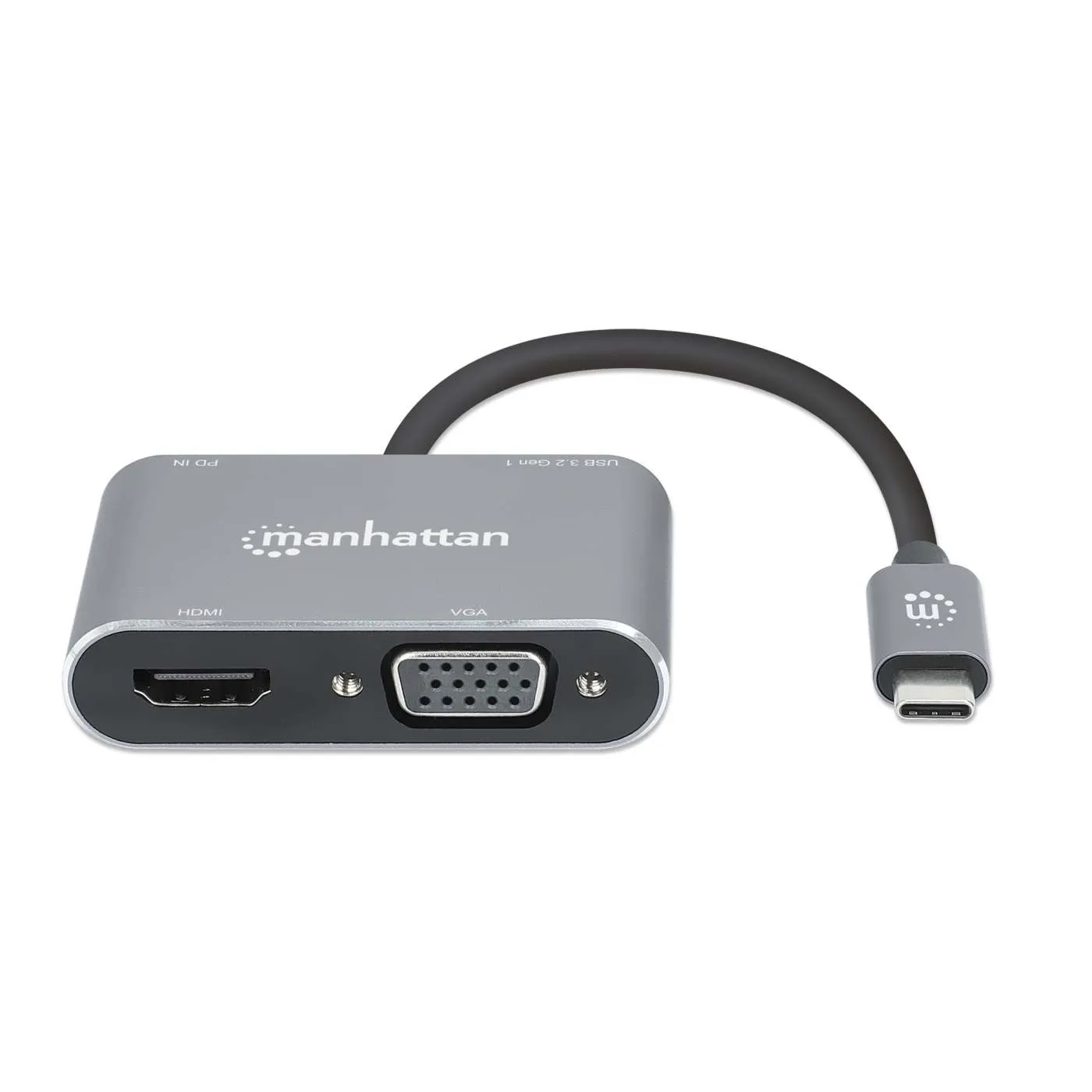 Manhattan 4-in-1 Docking Converter USB-C HDMI VGA PD 87W