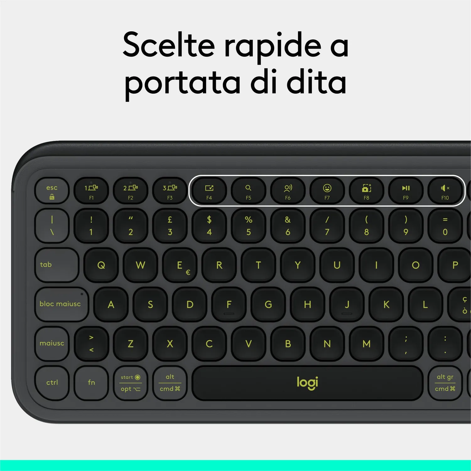 Logitech POP Icon Keys Tastiera Bluetooth Grafite ITA QWERTY