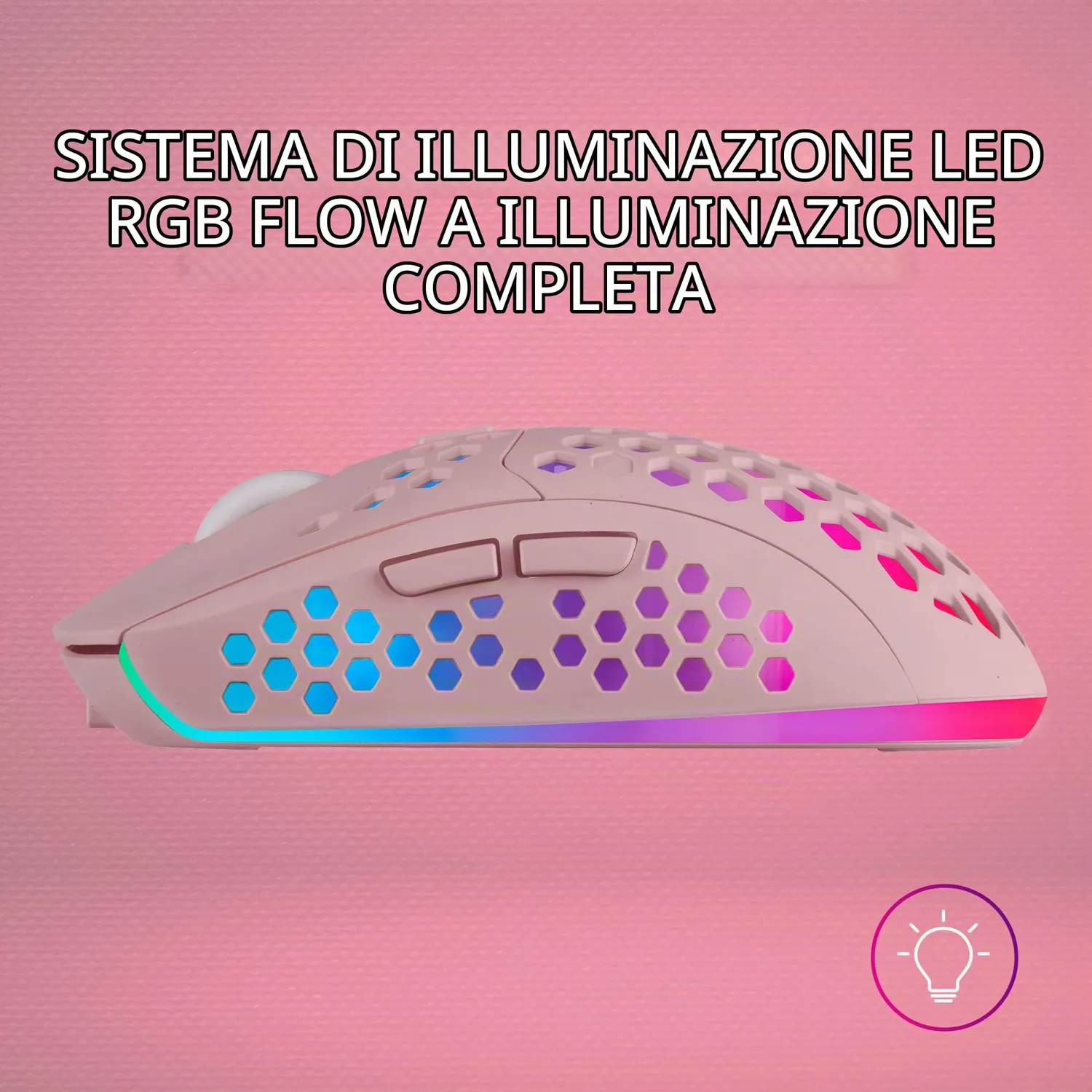 Mars Gaming MMW3P mouse wireless rosa 3200 DPI