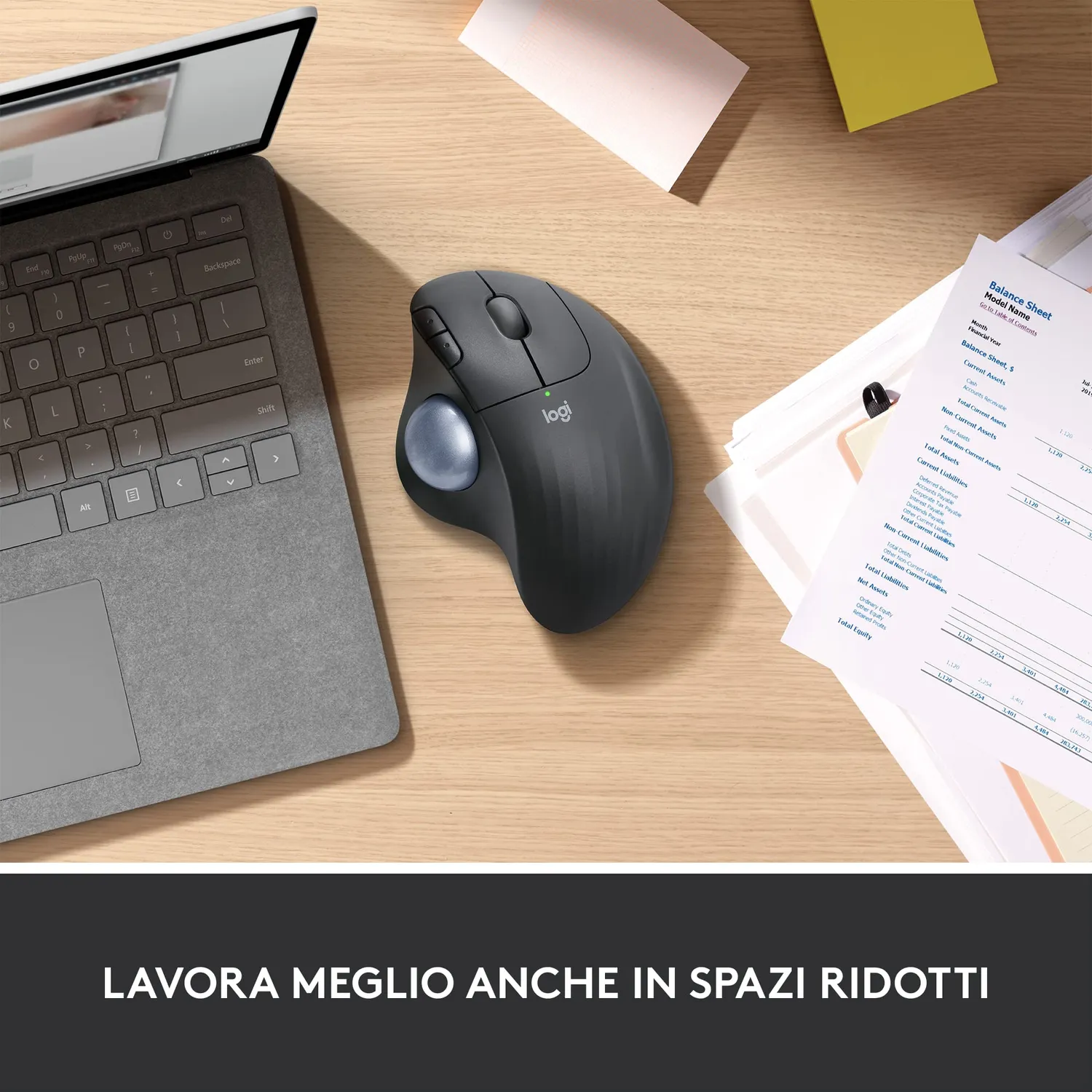 Logitech ERGO M575 trackball wireless nero ergonomico