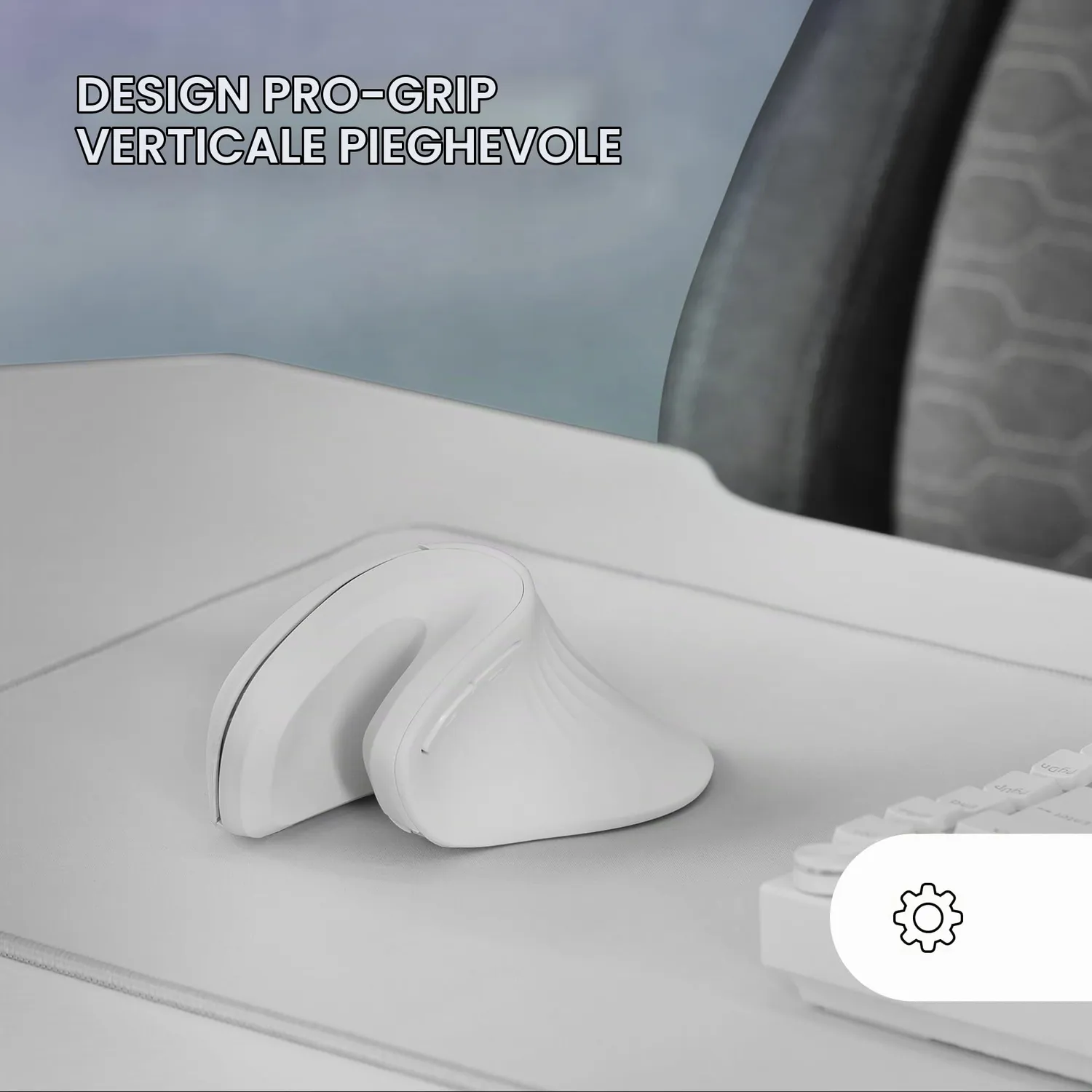 Mars Gaming MMW-ERGOPRO Mouse Verticale Wireless Bianco 3200DPI