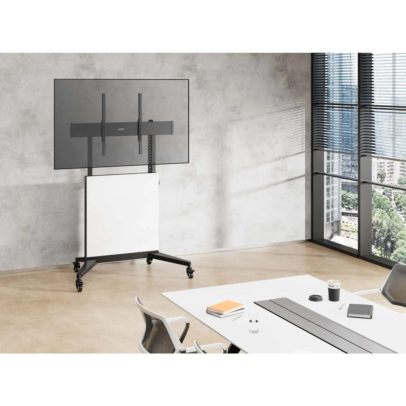 Manhattan Carrello TV 50"-100" con ruote regolabile senza attrezzi