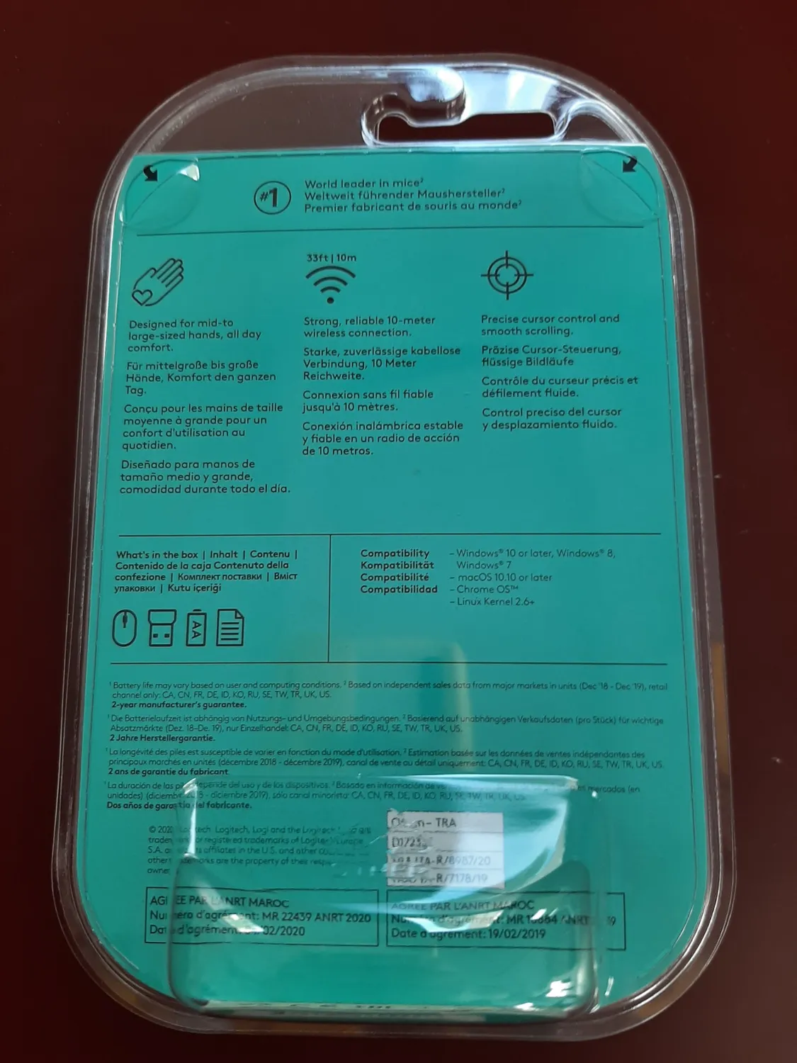 Logitech M190 mouse wireless blu formato grande