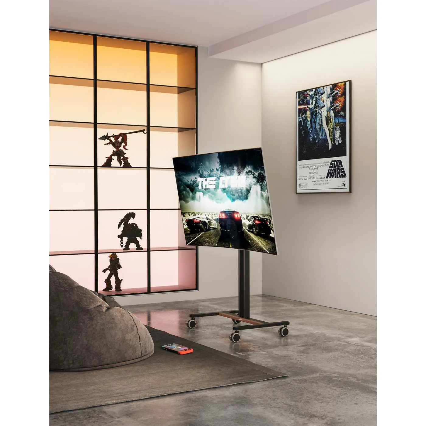 Manhattan Carrello TV 34-55" Ruote Altezza Regolabile 35kg
