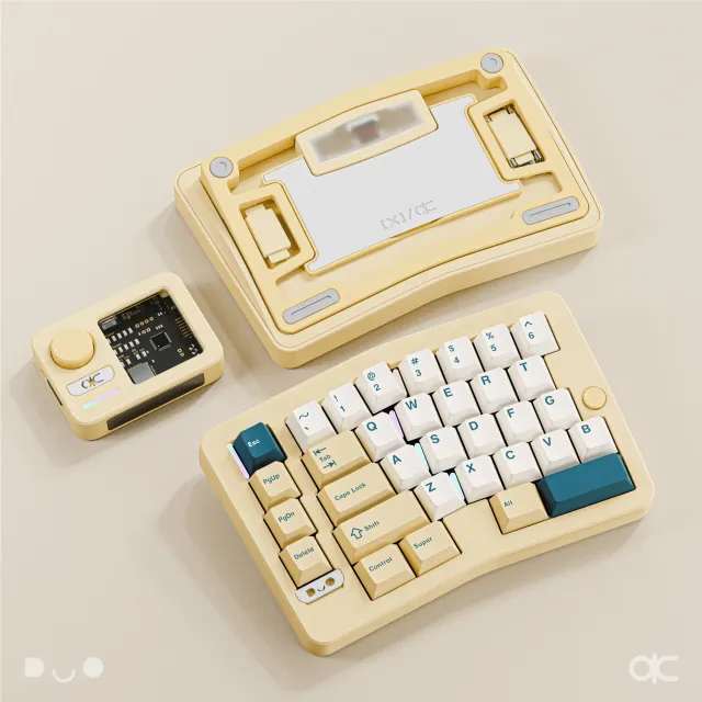 QK Alice Duo tastiera ergonomica split rosa wireless