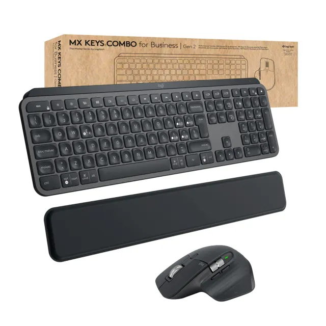 Logitech MX Keys Combo Business Gen 2 Kit ITA QWERTY Grigio Logi Bolt
