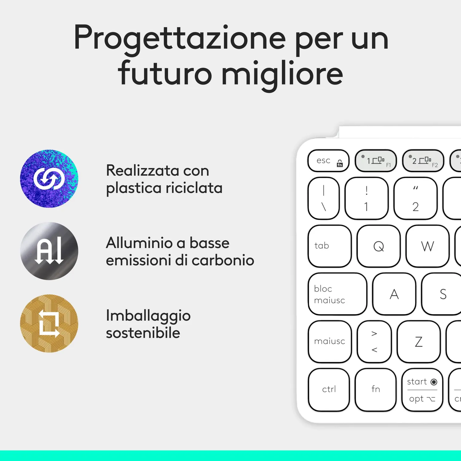 Logitech Keys-To-Go 2 tastiera tablet grigio chiaro ITA