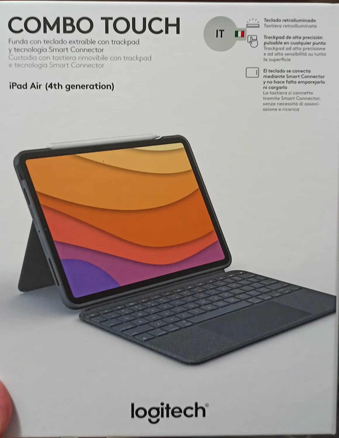 Logitech Combo Touch Custodia Tastiera iPad Air 4-5 Gen ITA retroilluminata