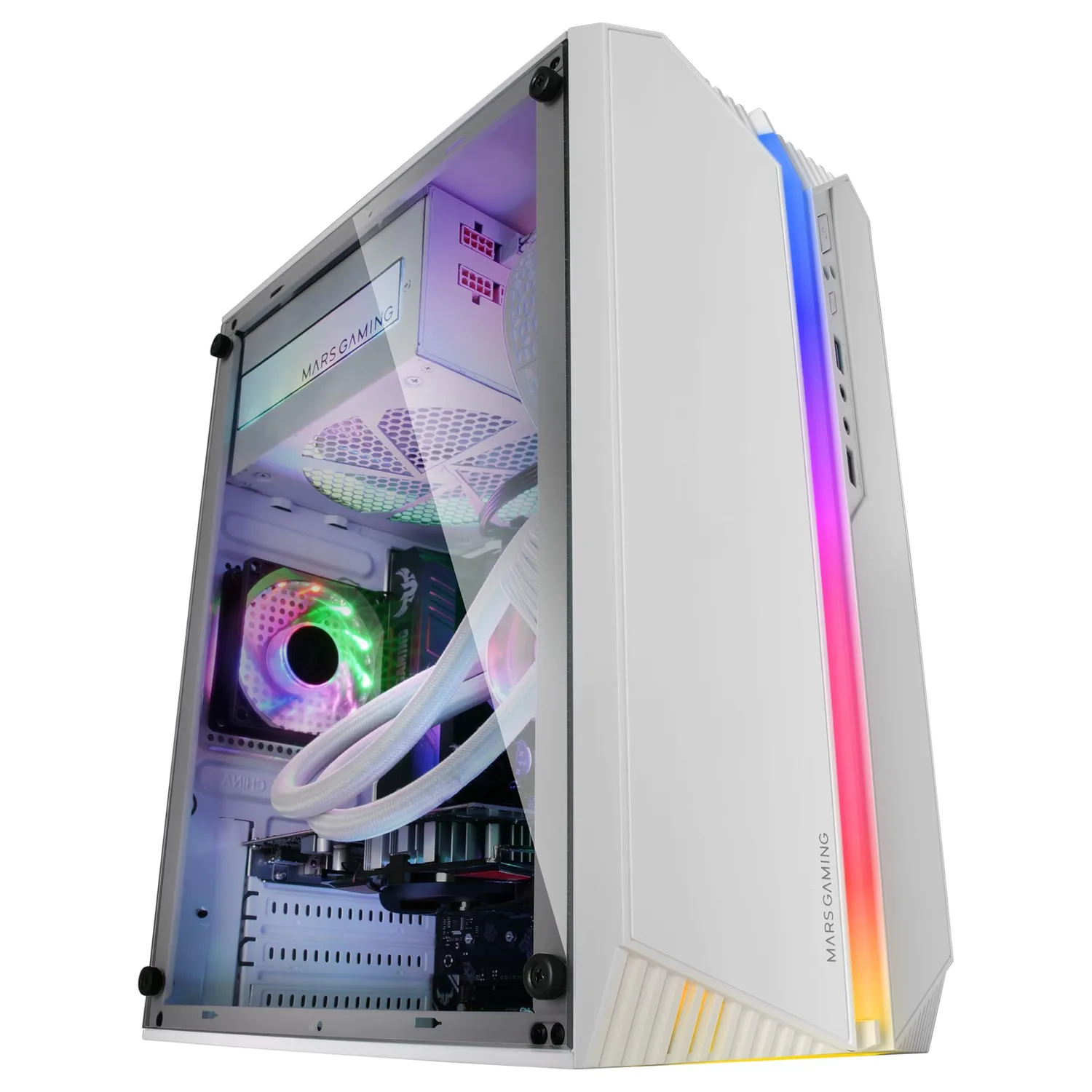 Mars Gaming MC-S1 case PC Micro-ATX bianco ARGB