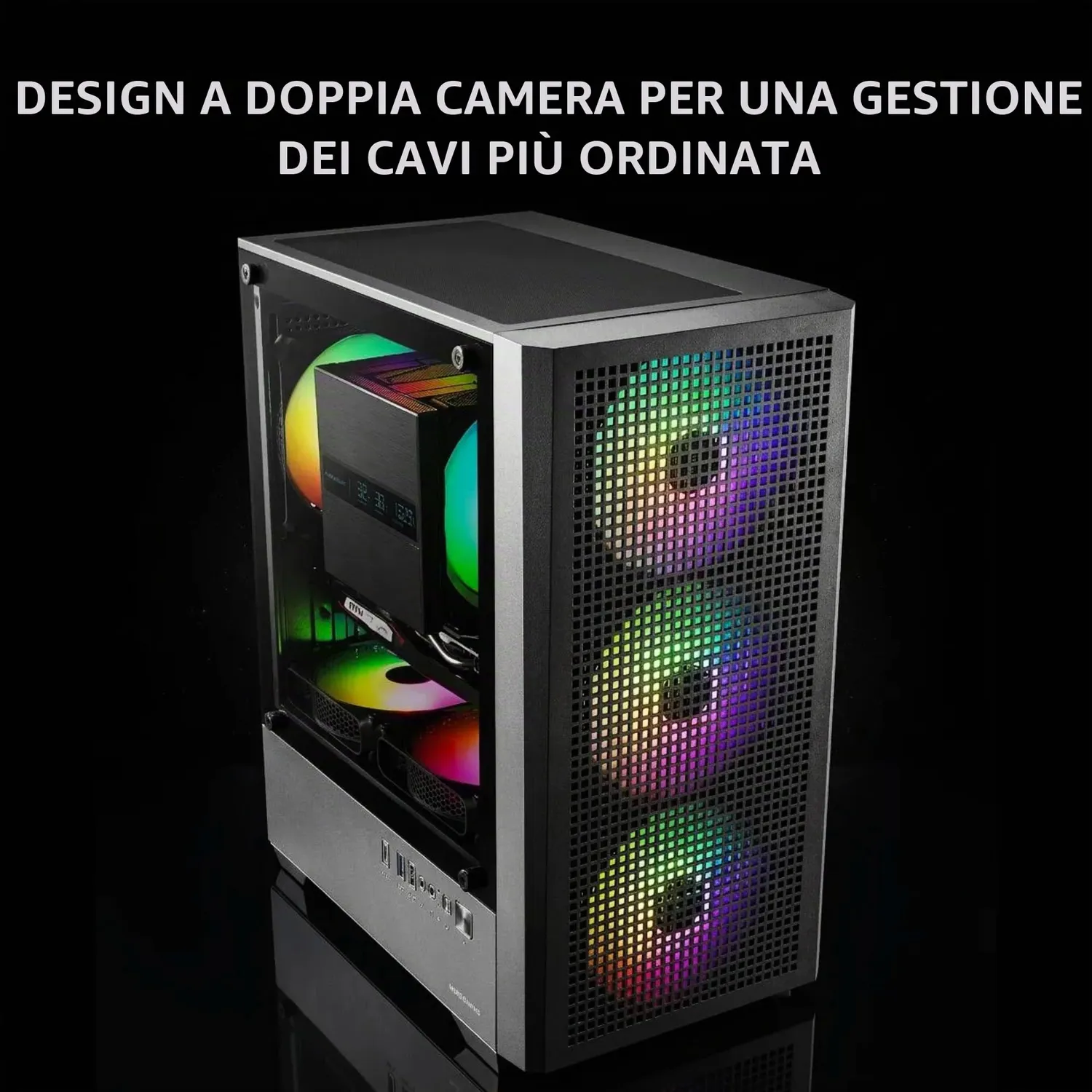 Mars Gaming MC-VECTOR case micro-ATX nero mesh ARGB