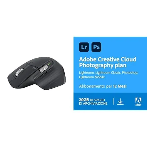 Logitech MX Master 3S mouse wireless + Adobe Photo 20GB