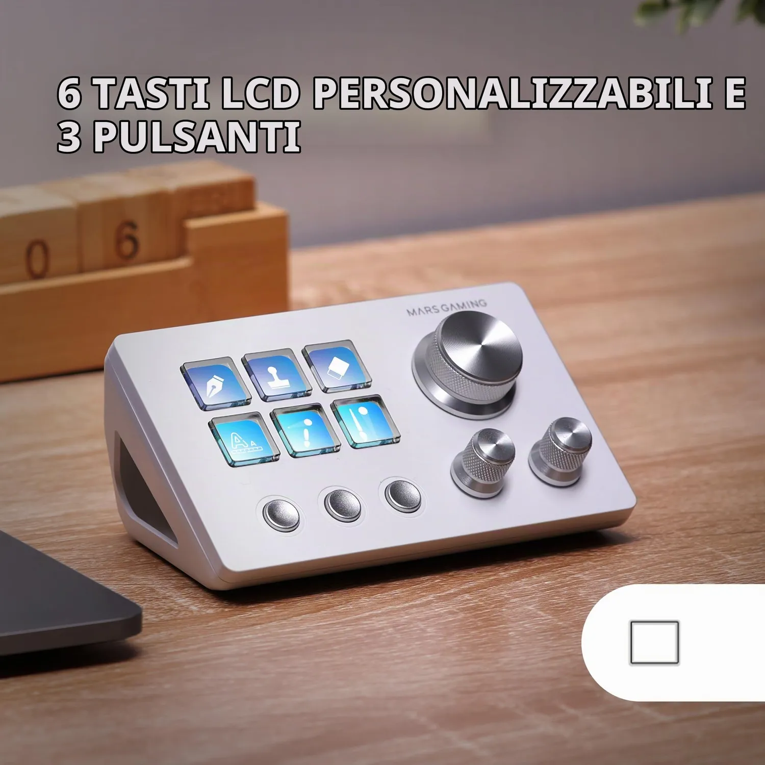 Mars Gaming MSD-TWO control deck bianco 6 tasti LCD