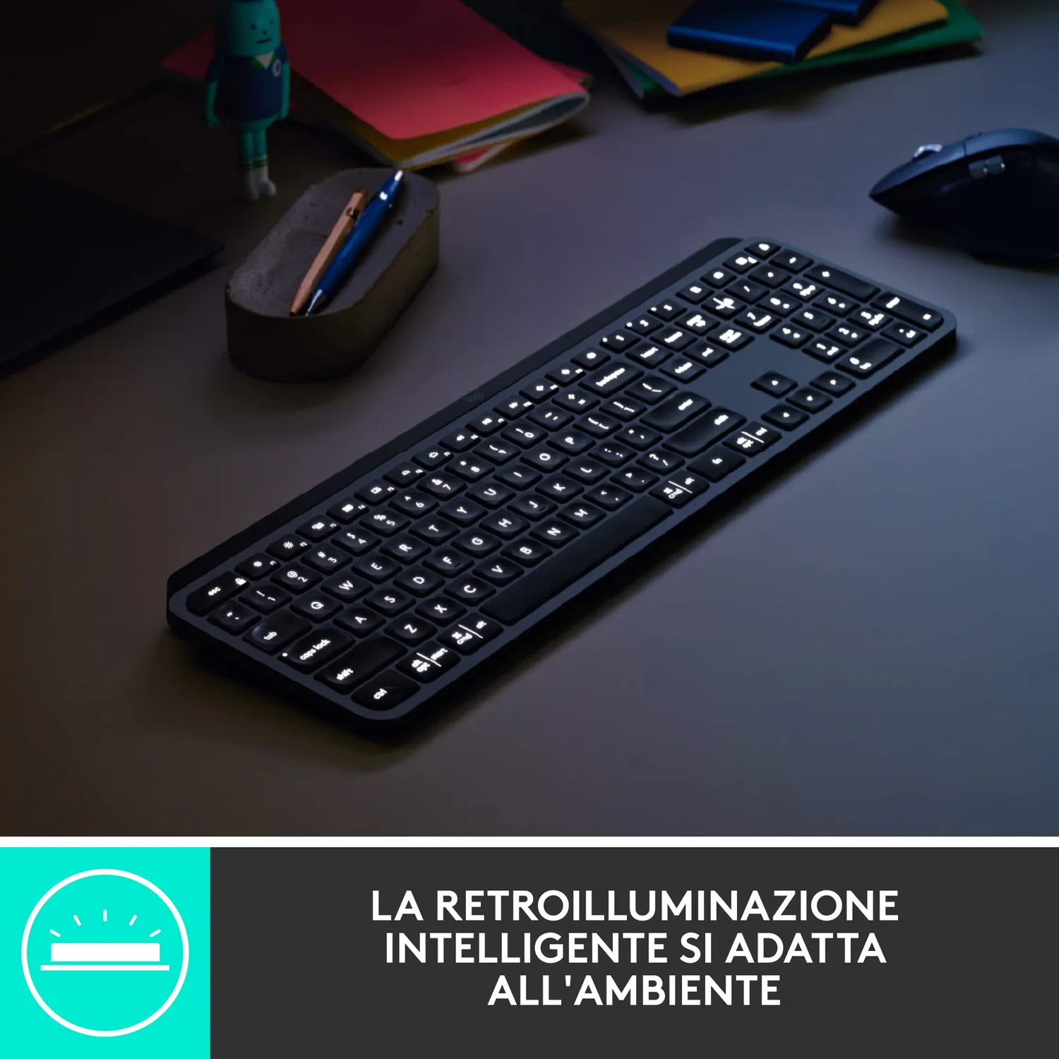 Logitech MX Keys for Business tastiera wireless ITA retroilluminata