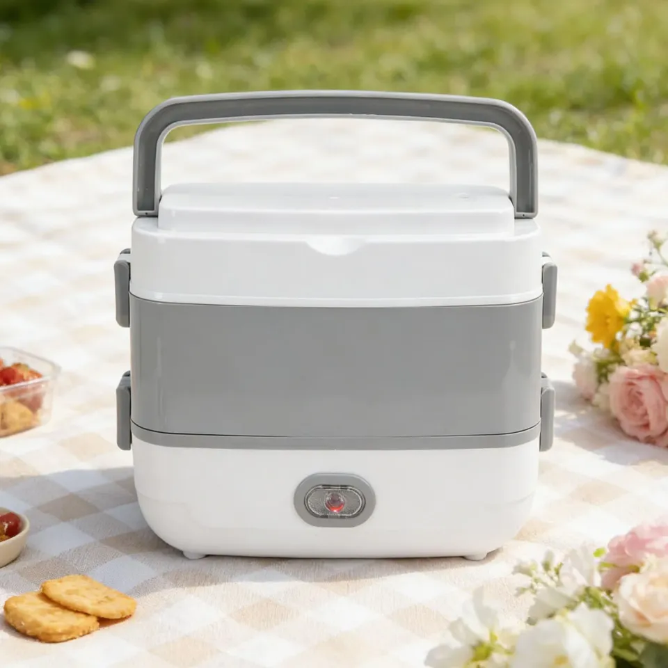 Zunate Lunch Box Elettrico Riscaldato 4 Contenitori Acciaio 220V