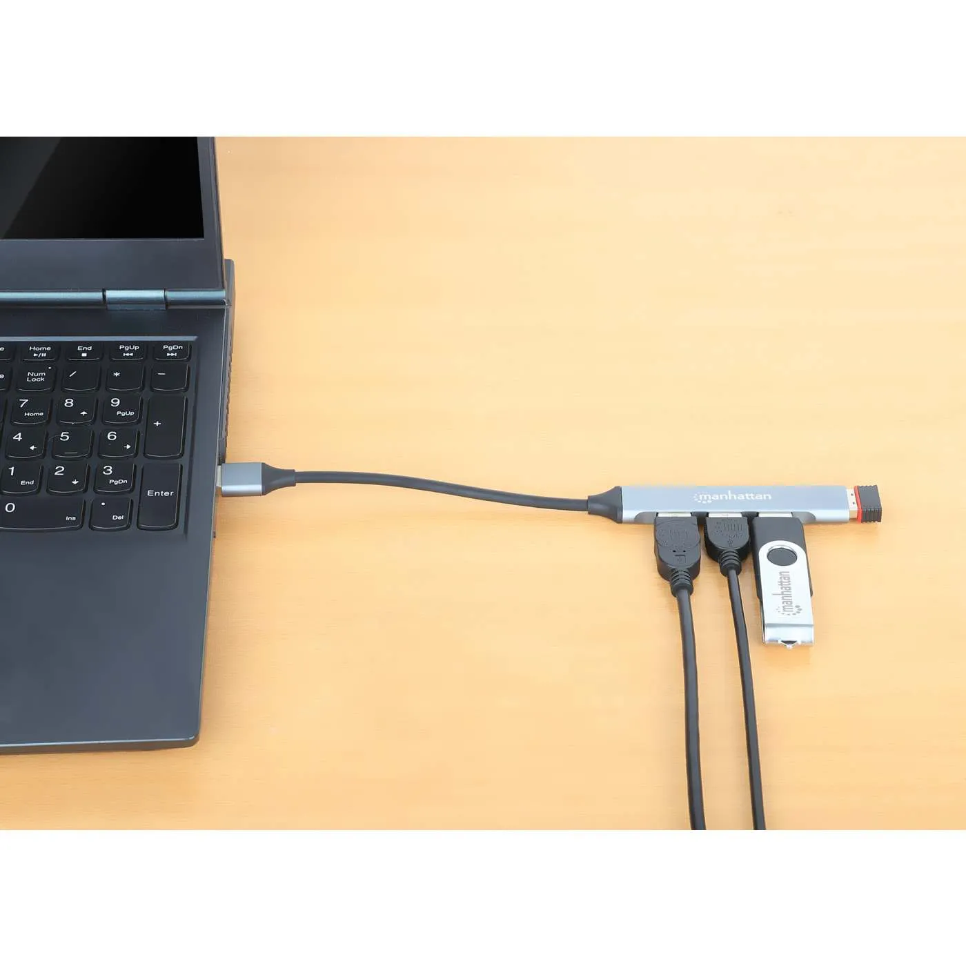 Manhattan hub USB 4 porte combo 3.0/2.0 5 Gbps alluminio