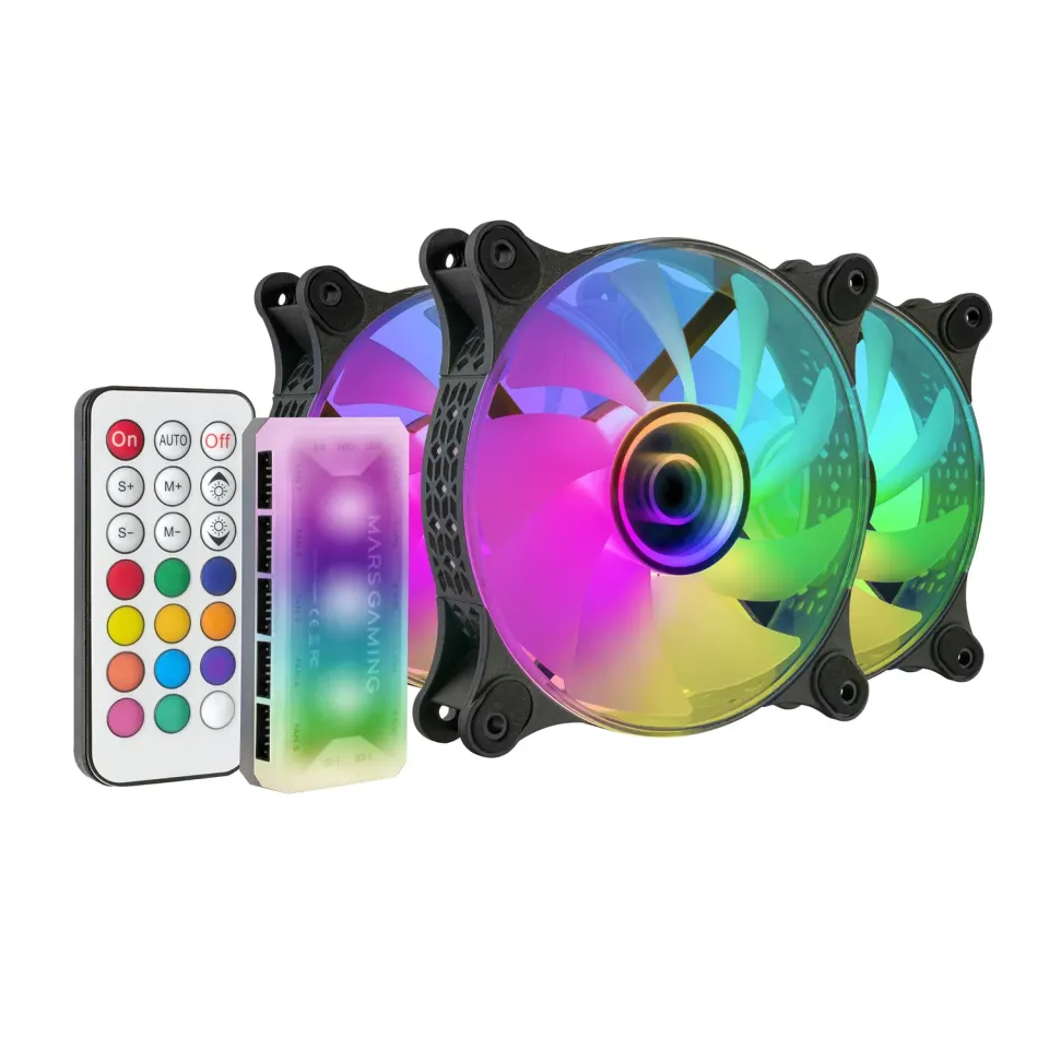 Mars Gaming MF-3DKIT kit 3 ventole ARGB nero 12cm