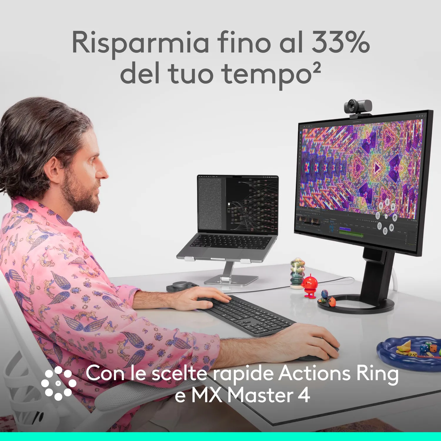 Logitech MX Master 4 mouse wireless ergonomico aptico