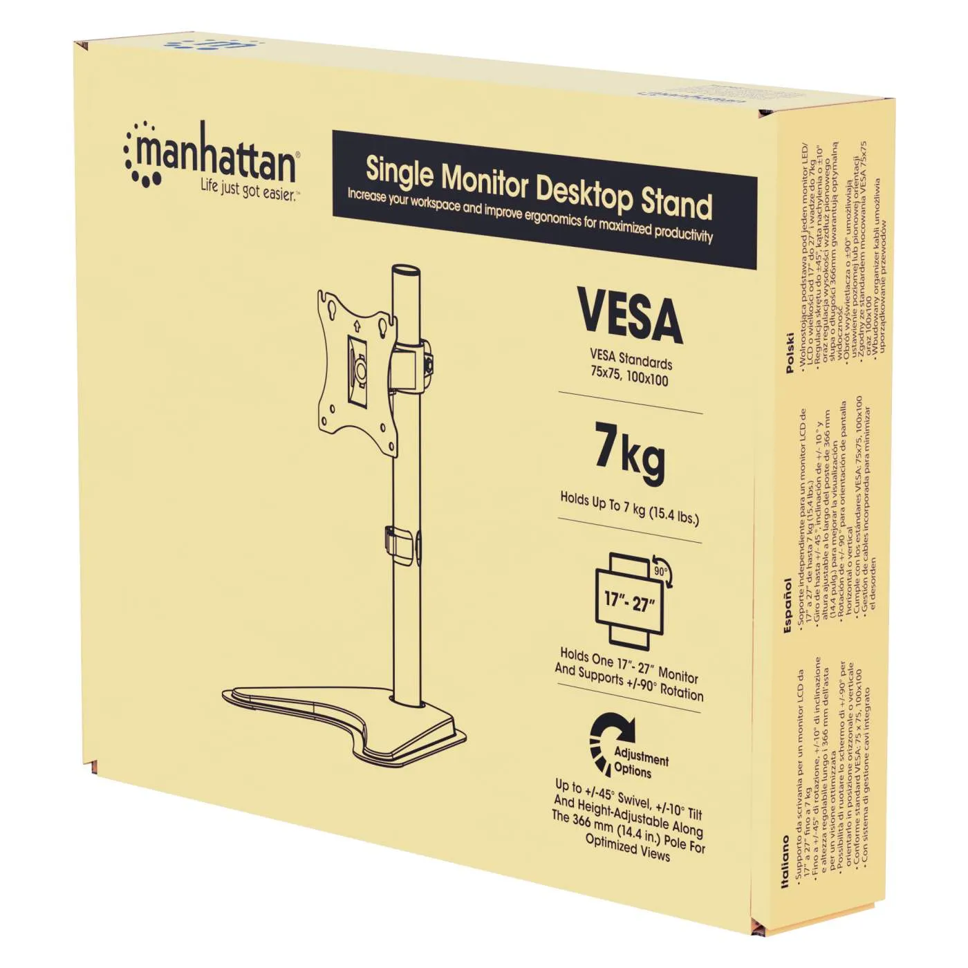 Manhattan Supporto Monitor da Scrivania 17"-27" VESA 100