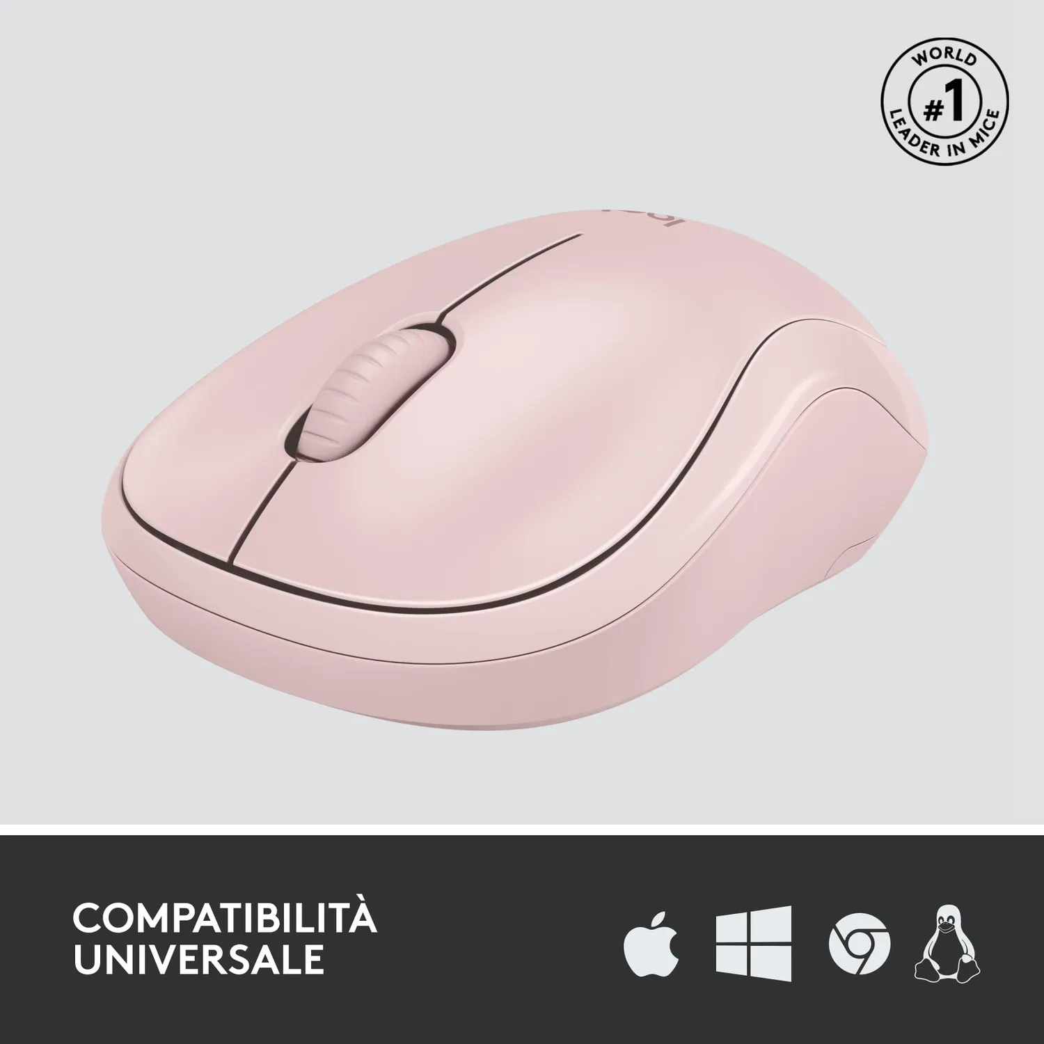 Logitech M220 Silent Mouse Wireless Rosa 18 Mesi
