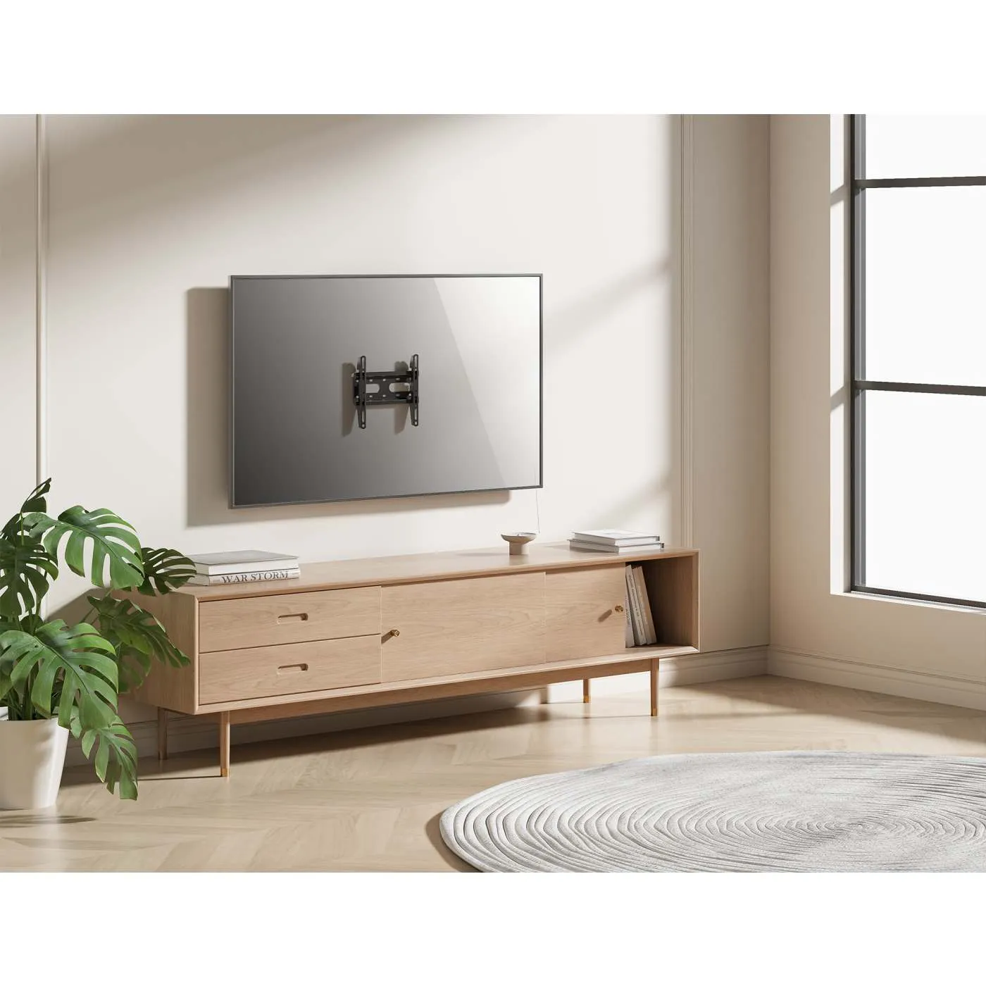 Manhattan Staffa TV a Muro Fissa 23-43" Nero Ultra Slim