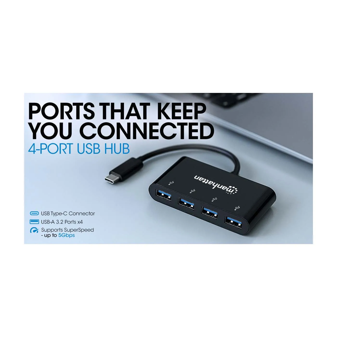Manhattan 4-Port USB 3.0 Type-C Hub usb 4 porte 5 Gbps