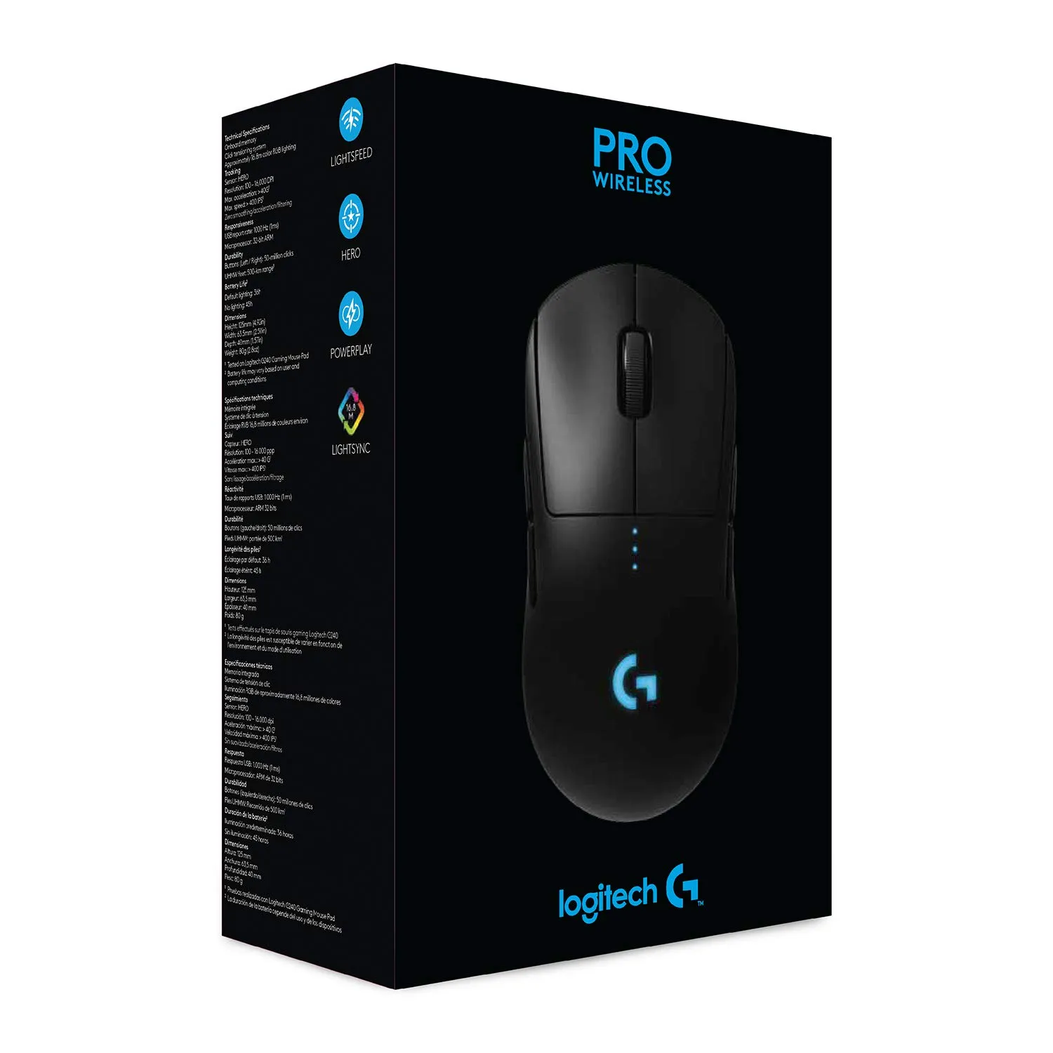 Logitech G PRO mouse gaming wireless HERO 80g