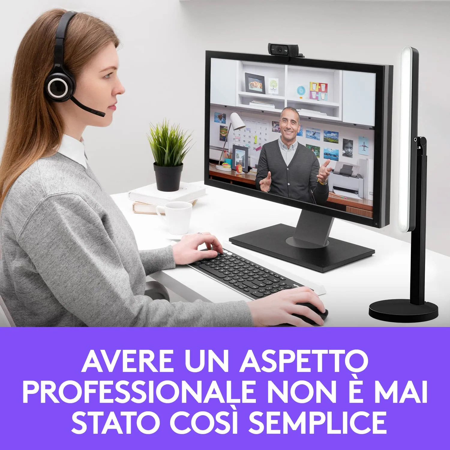 Logitech Litra Beam luce streaming LED nero TrueSoft