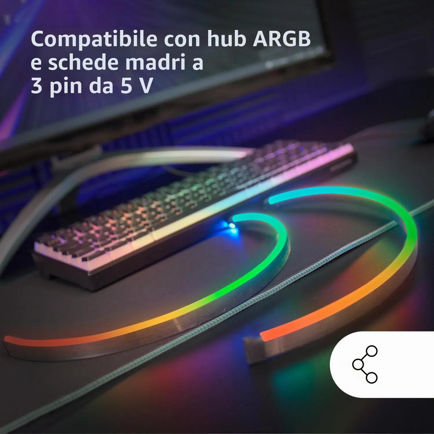 Mars Gaming MLT-TWO strisce LED 2x400mm ARGB flessibili