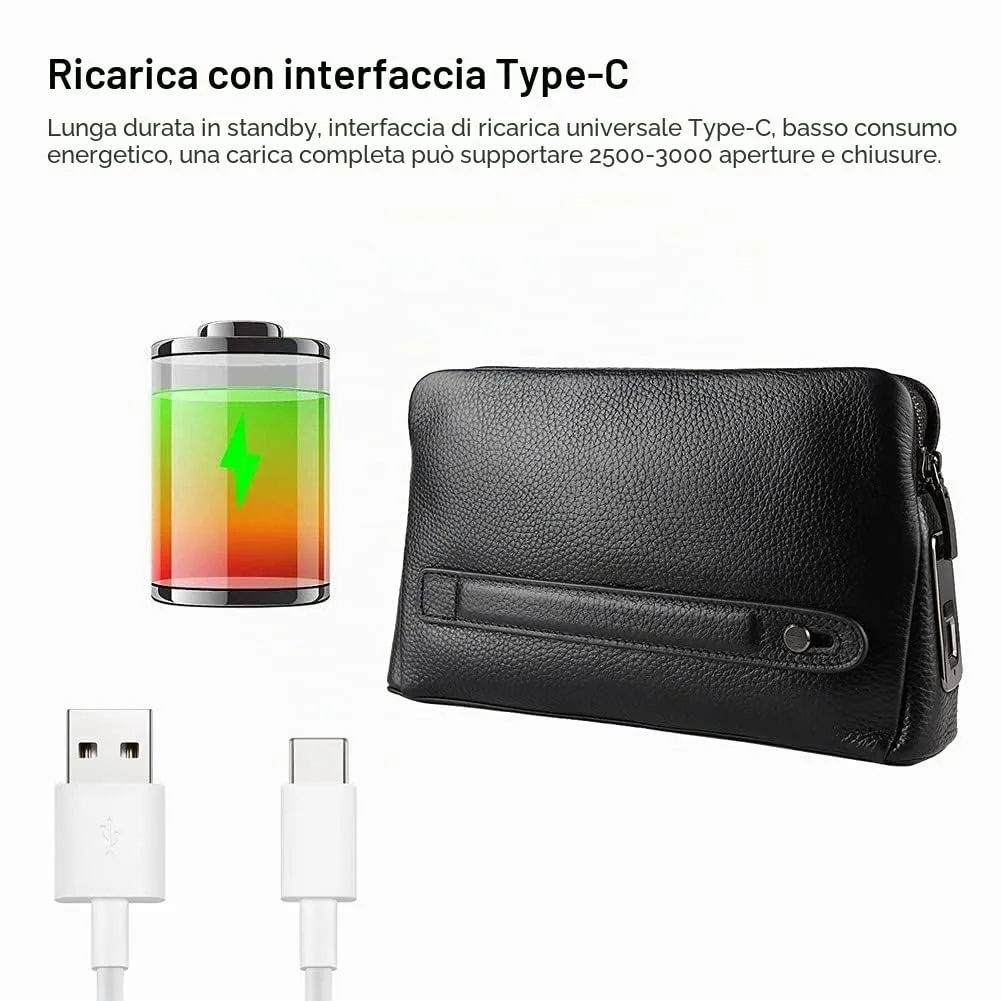 Zunate borsa sicurezza impronta digitale pelle