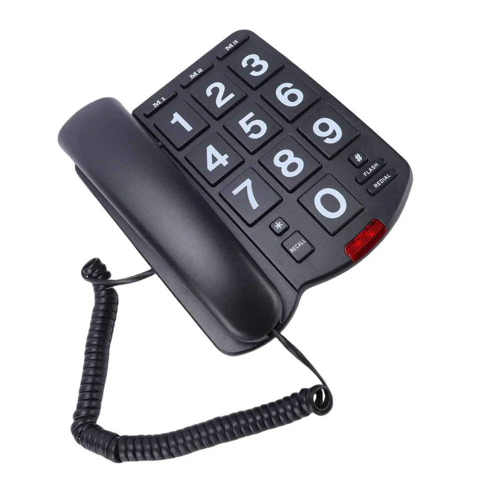 Zunate Telefono Fisso Tasti Grandi nero con 3 memorie