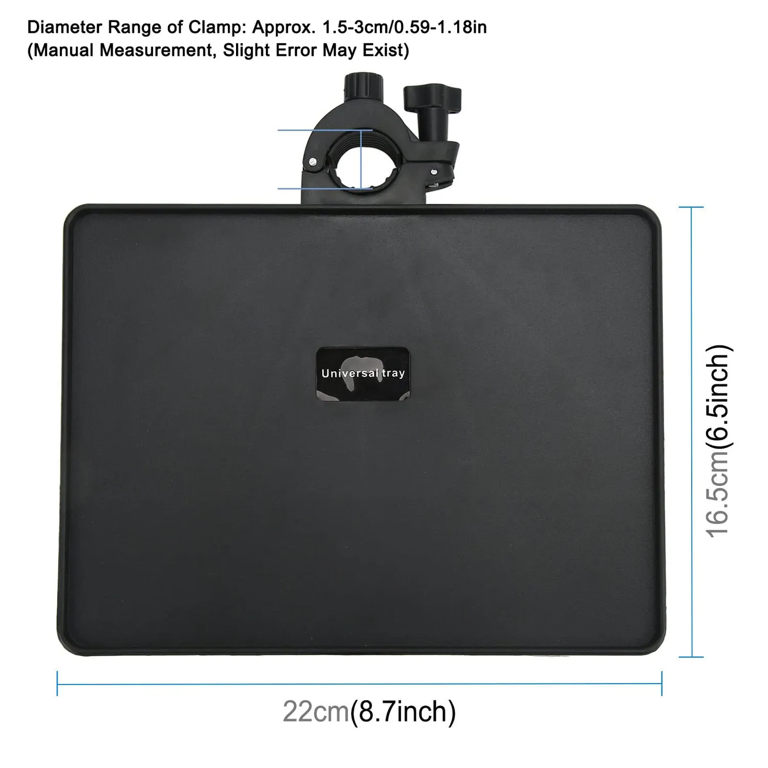 Zunate vassoio supporto microfono ABS 16,5x22 cm con morsetto