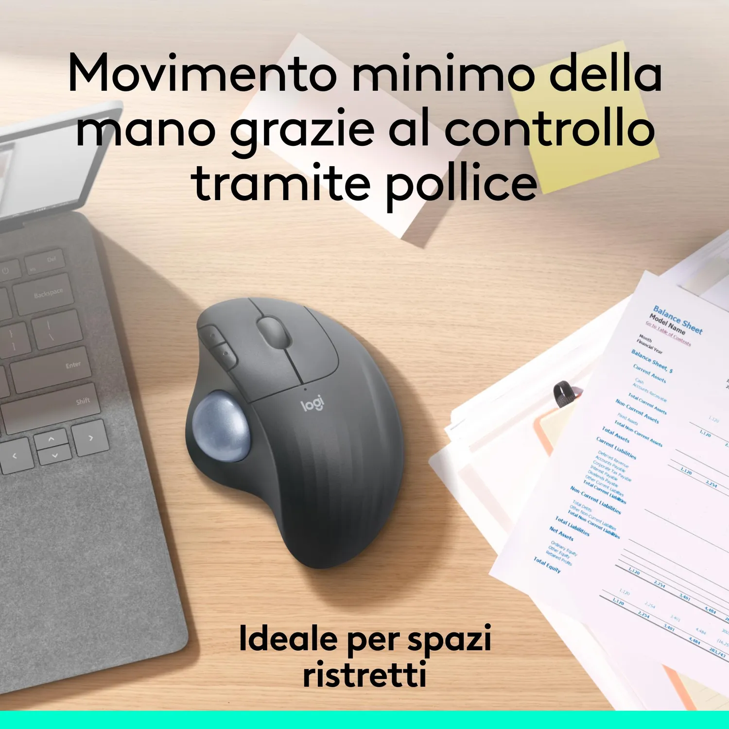 Logitech ERGO M575 trackball wireless grafite business