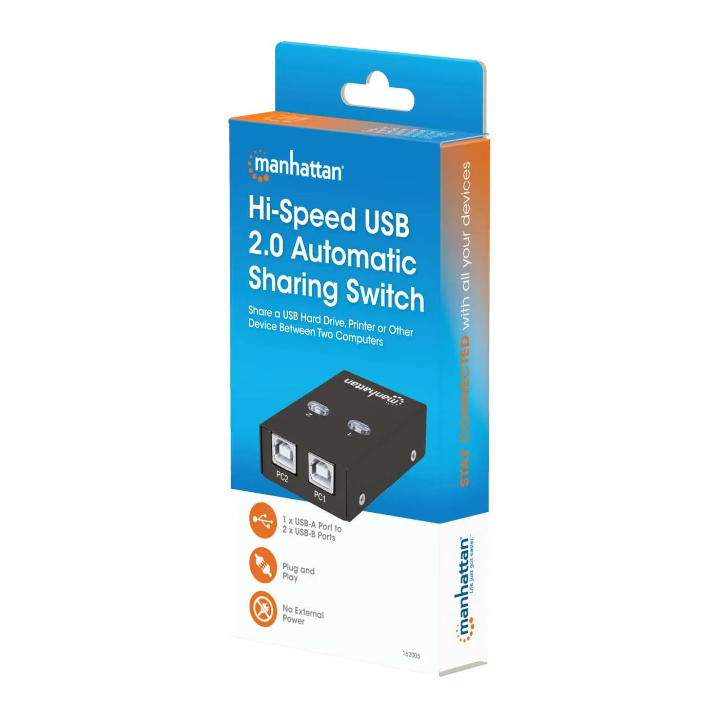 Manhattan Hi-Speed switch USB 2 porte automatico