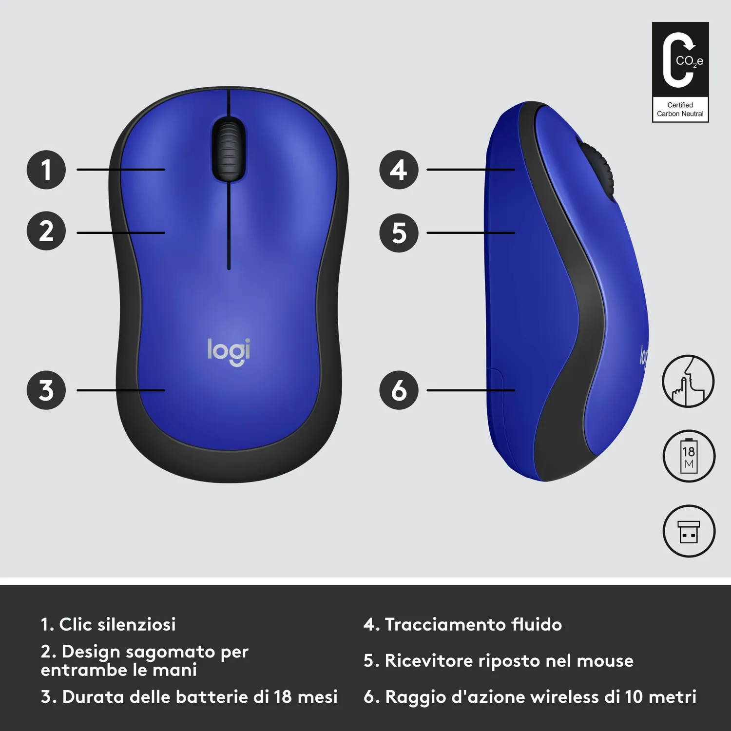 Logitech M220 Silent mouse wireless silenzioso
