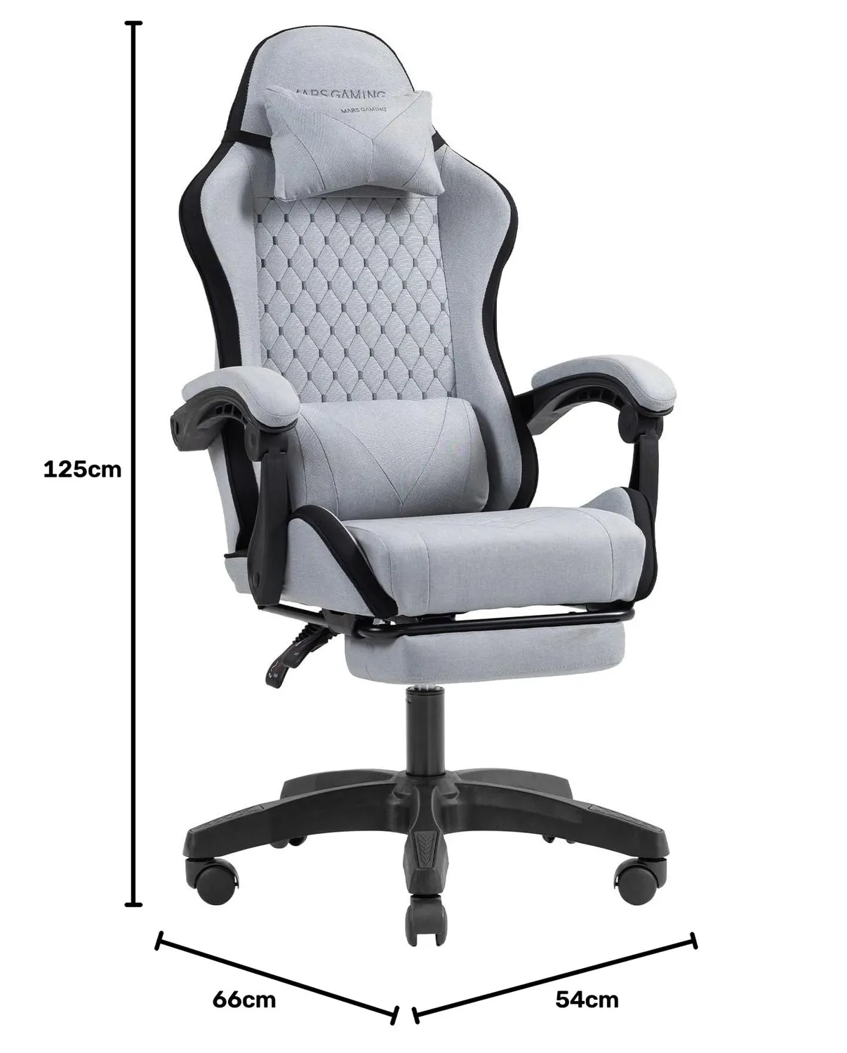 Mars Gaming MGC-X sedia gaming tessuto nero reclinabile