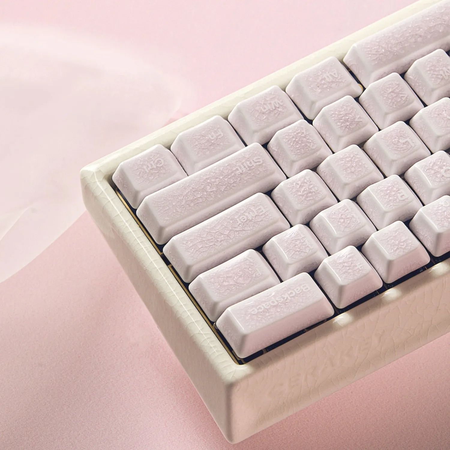 Cerakey Full Set V2 keycap ceramica full pink crazed