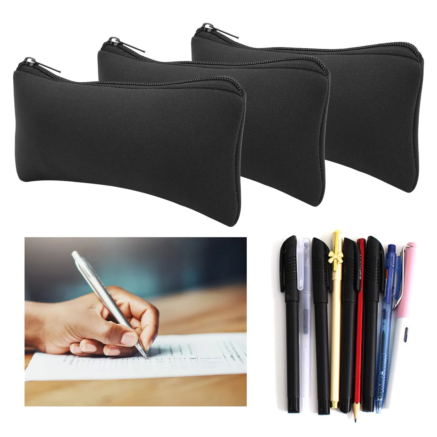 Zunate Astuccio Neoprene Nero 20x10cm Set 3 Pezzi