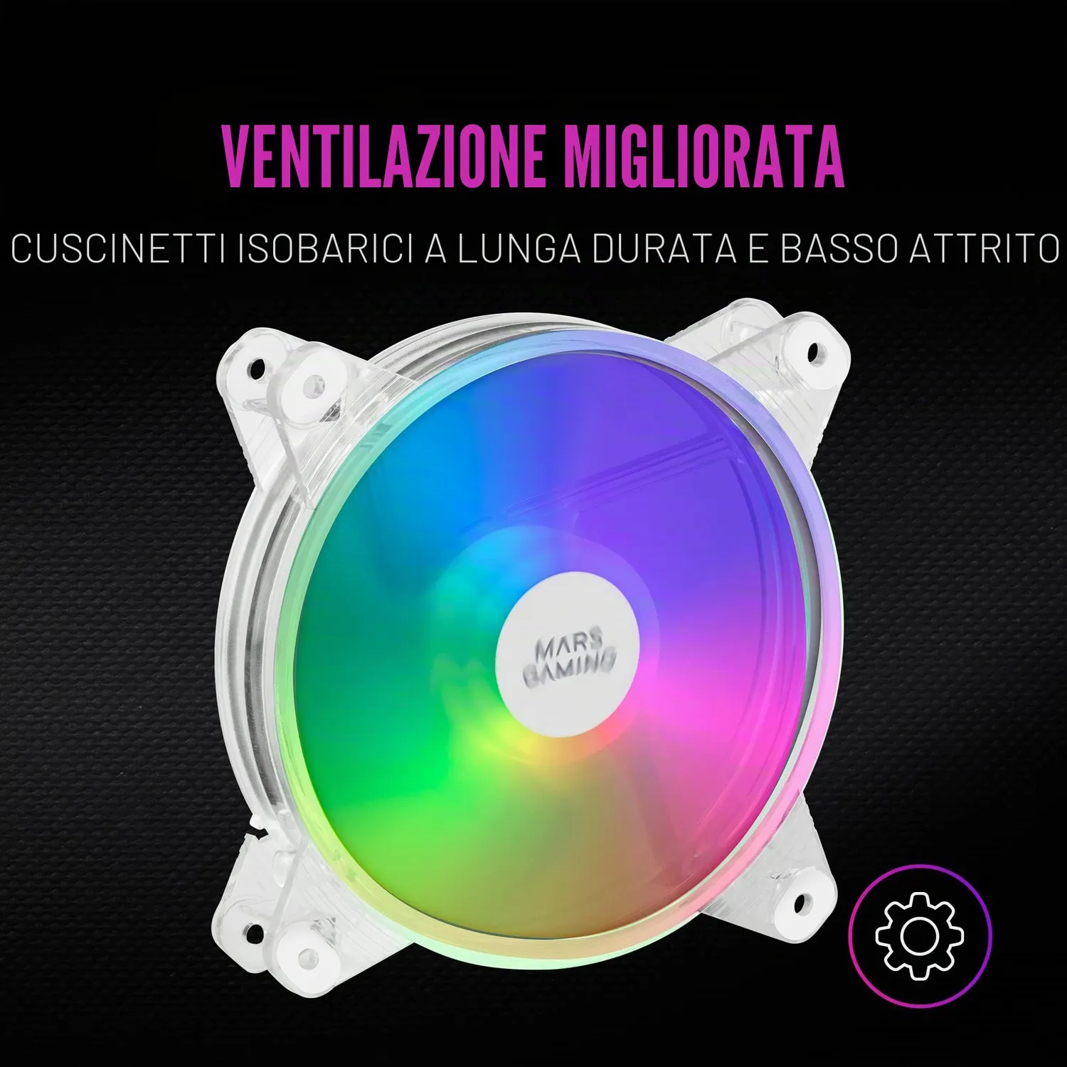 Mars Gaming MFD Ventola 120mm RGB Trasparente