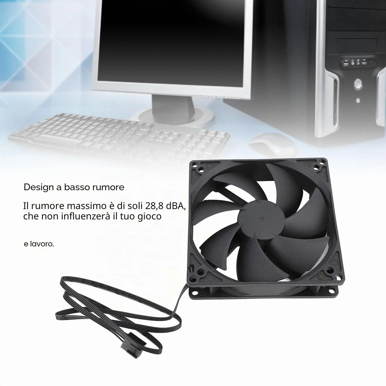 Zunate Ventola Case PC PWM 100x25mm 4Pin 1800 RPM