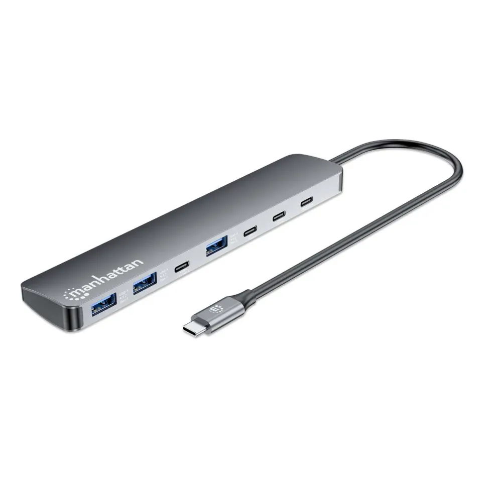 Manhattan Hub USB-C/A 7 Porte 10G con Power Delivery 100W