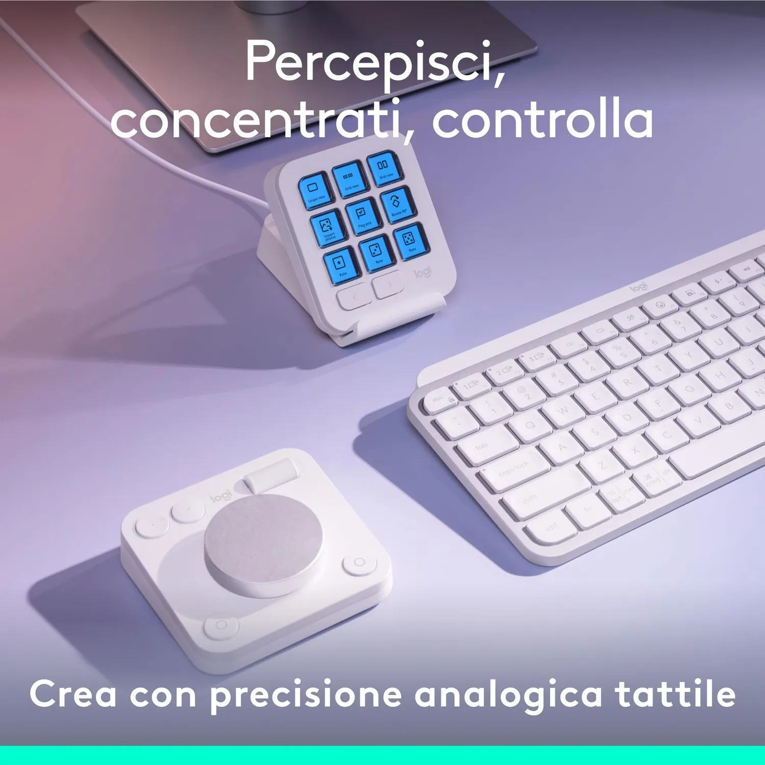 Logitech MX Creative Console keypad bianco programmabile