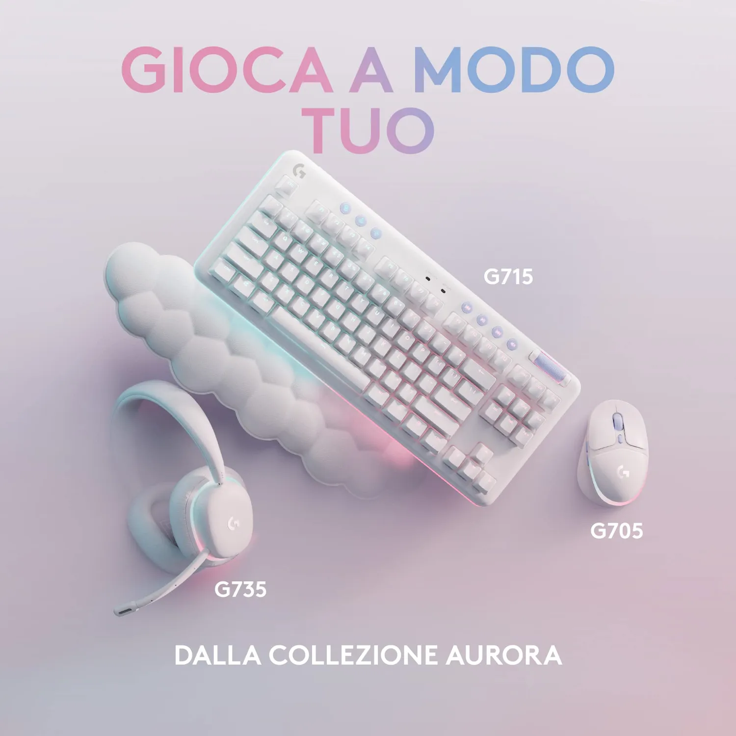 Logitech G G715 tastiera gaming wireless bianco RGB TKL
