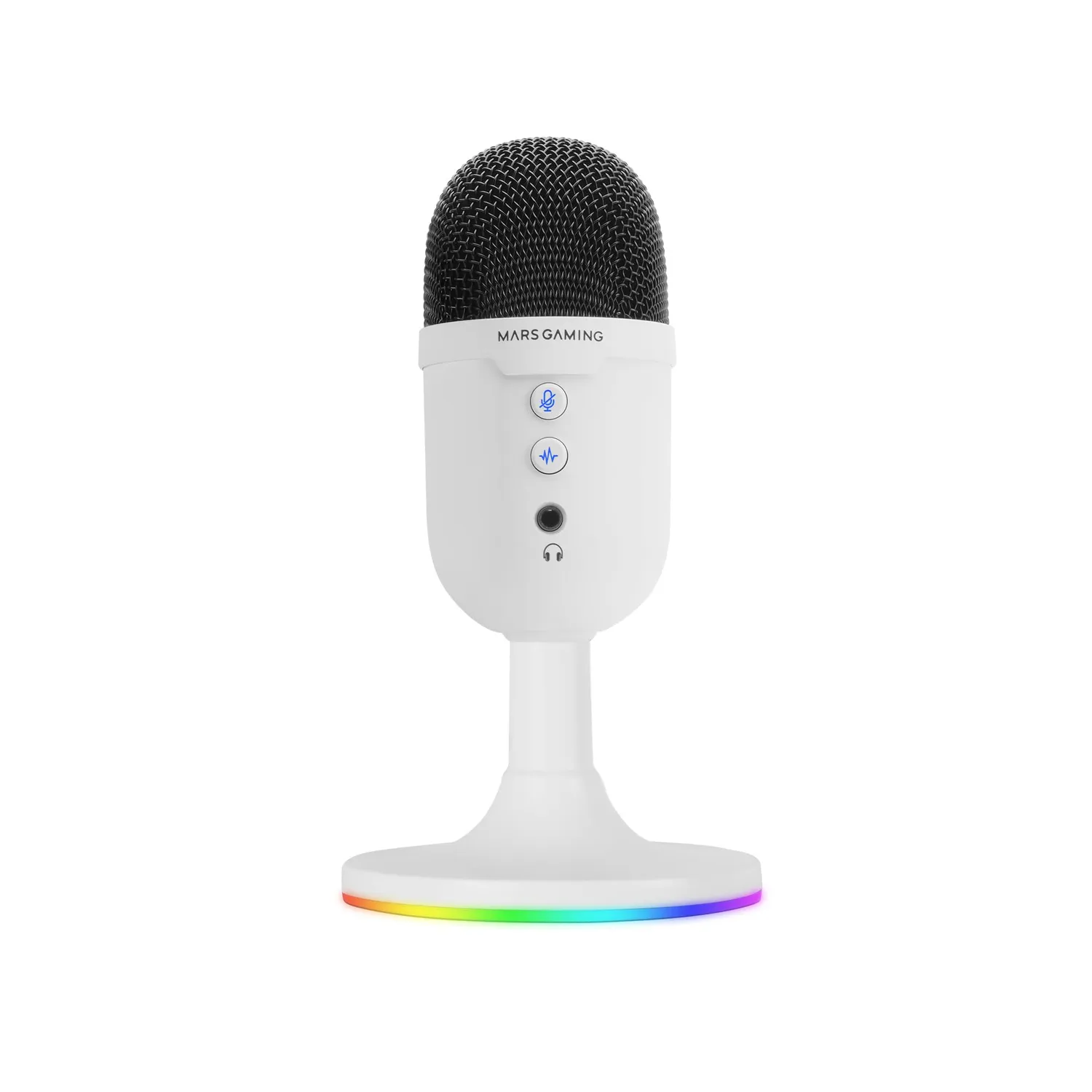 Mars Gaming MMICW Microfono USB Gaming RGB Bianco