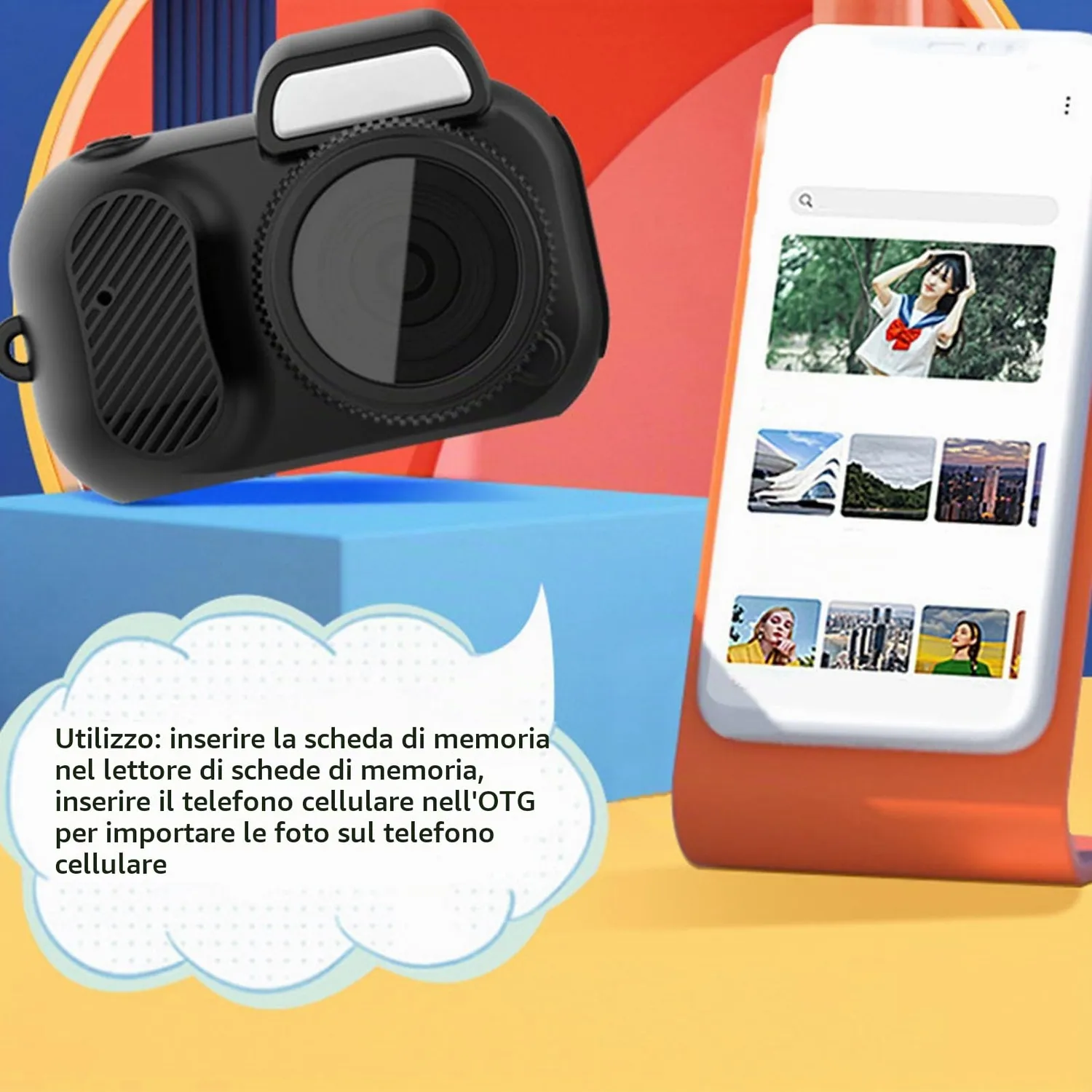 Zunate mini fotocamera 1080p 2MP con schermo 0,96 pollici