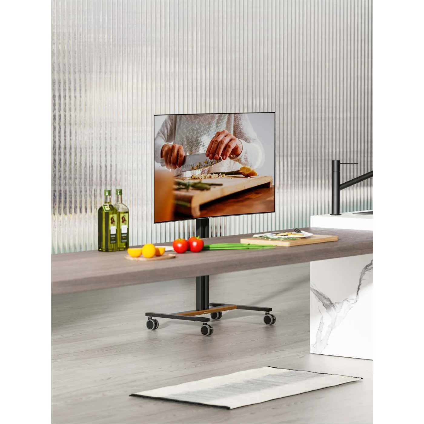 Manhattan Carrello TV 34-55" Ruote Altezza Regolabile 35kg