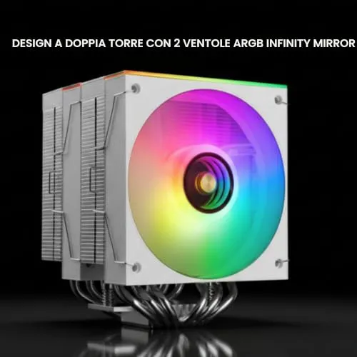 Mars Gaming MCPU-X26 dissipatore ad aria bianco dual tower 350W