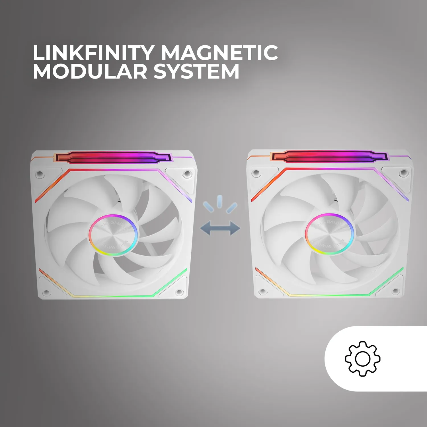 Mars Gaming MF-LINKFINITYKIT2 ventole 120mm bianche ARGB